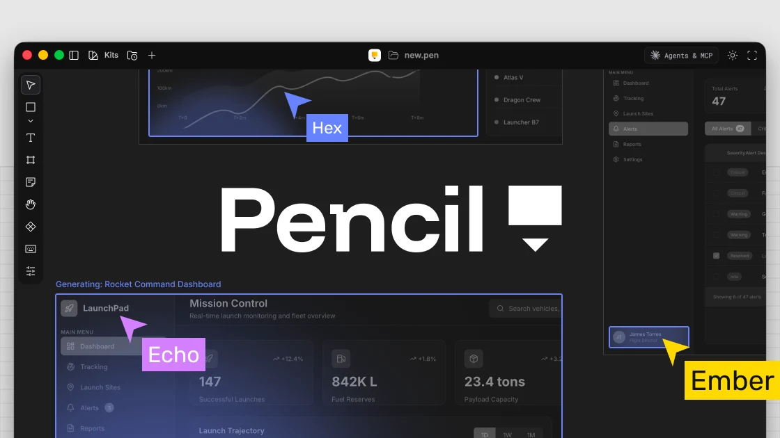 Pencil (pencil.dev) — IDE içinde .pen dosyalarını deponuzda tutan bir yapay zekâ tasarım tuvali